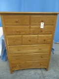 OAK CHEST OF DRAWERS  38 X 17 X 53