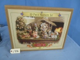 10 PC. COLLECTIBLE NATIVITY SET IN BOX FROM 2000