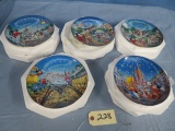 5 BRADFORD EXCHANGE DISNEY COLLECTOR PLATES W/ LETTERS OF AUTHENTICITY