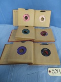 3 ALBUMS OF VINTAGE 45 RECORDS- FRANKIE AVALON, BOBBY VEE AND MORE