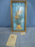 STAINED GLASS GLASART PC. FRAMED  23 X 12