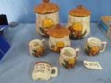 7 PC. VINTAGE MUSHROOM DECANTER SET