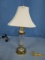 WATERFORD GLASS AND BRASS TABLE LAMP 30 T