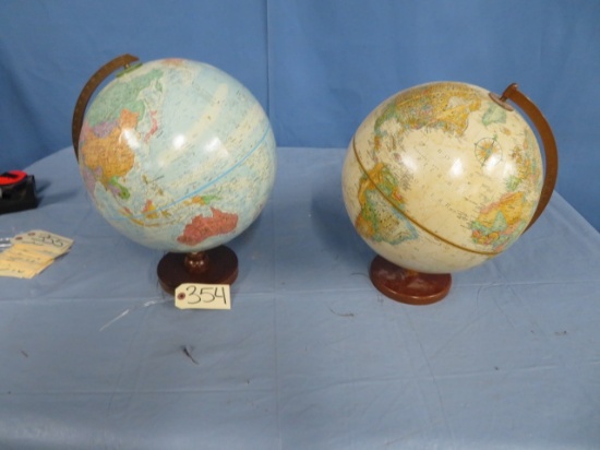 2 WORLD TABLE TOP GLOBES