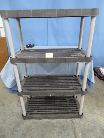 4 TIER PLASTIC STORAGE SHELF  56"T X 35 W