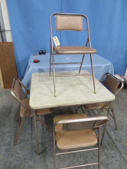 SAMSONITE CARD TABLE & 4 CHAIRS