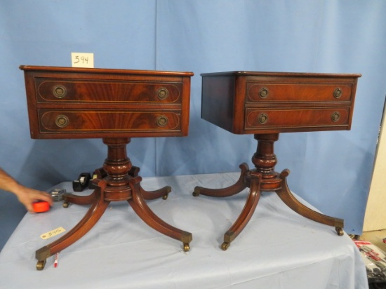 PAIR OF BEAUTIFUL BRANDT FURNITURE END TABLES  20 X 22