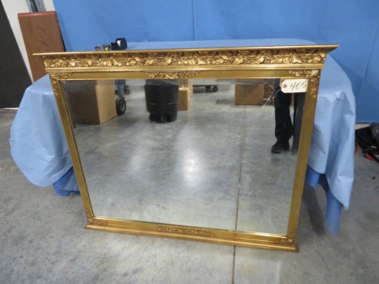 BEAUTIFUL GOLD FRAME MIRROR- SMALL PC MISSING IN RIGHT CORNER- SEE PHOTO  45 X 36