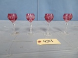 CRANBERRY GOBLETS NACHTMANN BLEIKRISTALL GERMANY  5