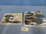 2 TRAYS OF KITCHEN UTENSILS & SILVERWARE