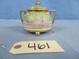 NIPPON HAND PAINTED DISH W/ LID  5