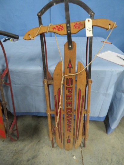 ANTIQUE SPEEDWAY SNOW SLED