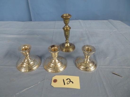 4 STERLING CANDLE HOLDERS