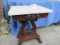 MARBLE TOP TABLE LYRE BASE  27 X 19 X 15
