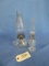 2 SMALL GLASS OIL LAMPS  9 & 11
