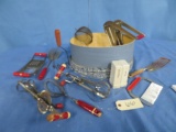 LARGE LOT OF KITCHEN UTENSILS- SOME RED HANDLES
