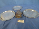 4 PCS. SILVER PLATED SERVING PLATES