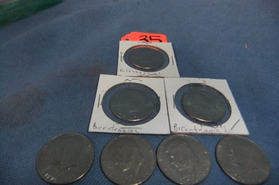 7 BICENTENNIAL KENNEDY HALVES