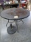 METAL PATIO UMBRELLA TABLE W/ UMBRELLA STAND