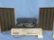 VINTAGE REALISTIC 8 TRACK STEREO SYSTEM W/ TURNTABLE & SPEAKERS