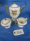 3 PCS. TEAPOT, SUGAR & CREAMER- MARKED 121