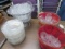 PUNCH BOWL WITH LARGE AMOUNT OF GLASS CUPS & GLASS PLATES