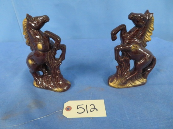 PAIR OF ANTIQUE HORSE FIGURINES