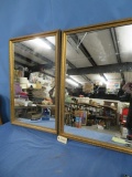 2 MATCHING GOLD FRAME MIRRORS  26 X 38