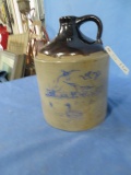 POTTERY JUG W/ DUCKS ON FRONT  13