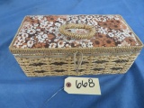 SEWING BASKET W/ SEWING ITEMS INSIDE