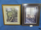 2 FRAMED PRINTS   26 X 30 AND 31 X 24