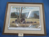 MARK TWAIN  NOE FRAMED TURKEY PRINT  35 X 28