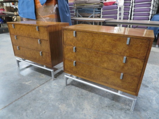 PAIR OF MID CENTURY 3 DRAWER CHESTS BY WHITE FURNITURE CO.