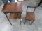 VINTAGE TELEPHONE TABLE W/ CHAIR  28 T X 15 X 15