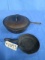 CAST IRON SKILLET W/ LID MARKED 8.62 AND CAST IRON FRYIN PAN MARKED 3 H