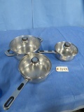 ONEIDA COOKWARE - 3 POTS W/ LIDS