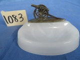 MARBLE ASHTRAY W/ BRASS CANNON BY ALMER METAL ARTS- POINT MARION, PA