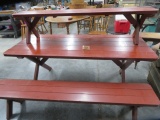 PICNIC TABLE WITH 2 BENCHES  28 X 70 L X 27 T