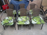 6 OUTDOOR CHAIRS W/ CUSHIONS