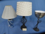 3 NON MATCHING TABLE LAMPS