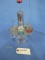 VINTAGE LIQUOR DISPENSER ON STAND W/ SHOT GLASSES