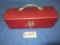 RED TOOL BOX W/ MISC. TOOLS INSIDE