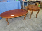 COFFEE TABLE & SIDE  TABLE W/ QUEEN ANNE LEGS