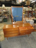 MID CENTURY LANE DRESSER W/ MIRROR  STAMPED  60 X 18