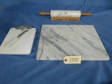 MARBLE ROLLING PIN, & MARBLE CUTTING BOARDS