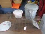 PORCELAIN POT, TRAP, GALVANIZED CAN, ETC.