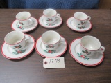 12 PC. CHRISTMAS CUPS & SAUCERS