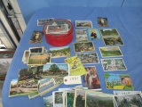LOT OF OLD POST CARDS IN TIN