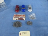 2 BELT BUCKLES & KEYCHAIN