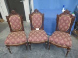 3 VICTORIAN  PARLOR CHAIRS